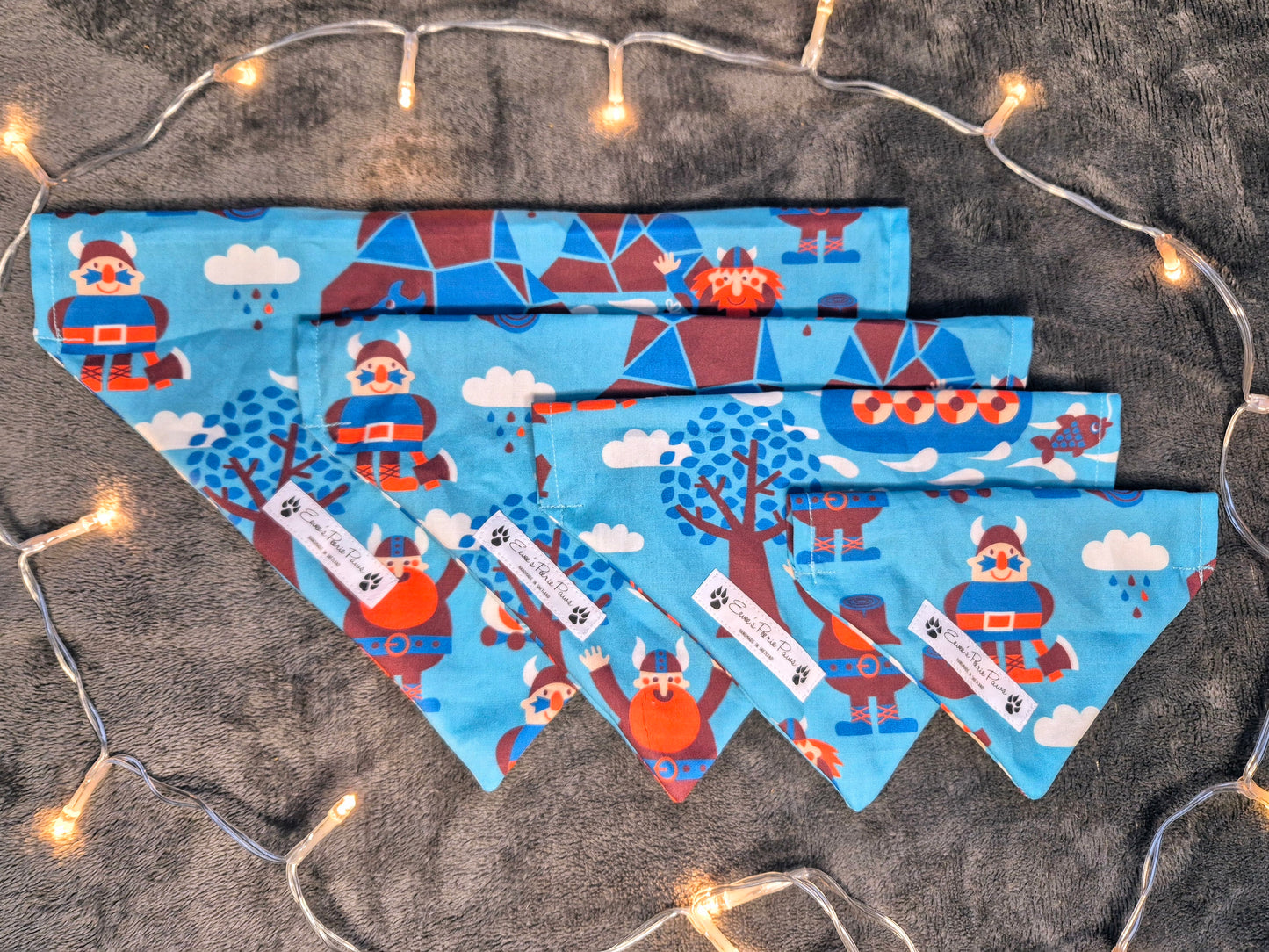 Blue Viking Design Over The Collar Pet Bandana