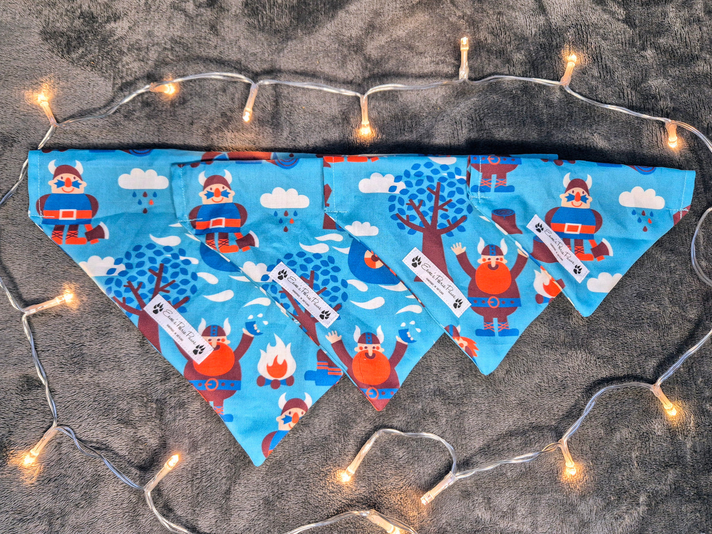 Blue Viking Design Over The Collar Pet Bandana