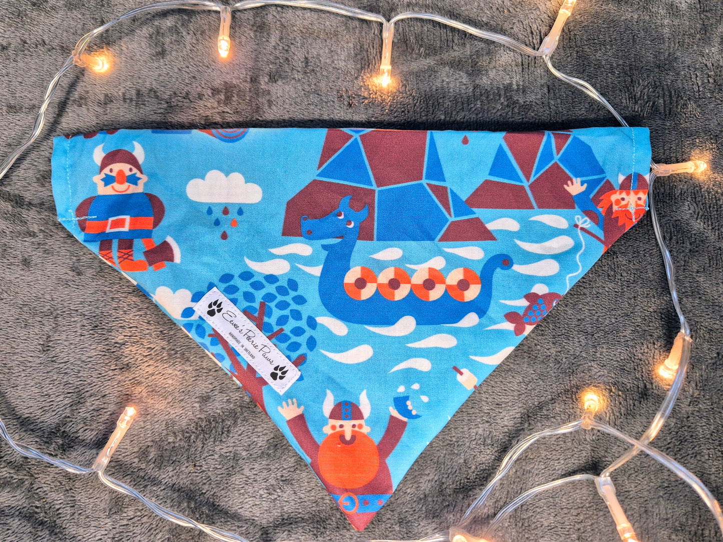 Blue Viking Design Over The Collar Pet Bandana