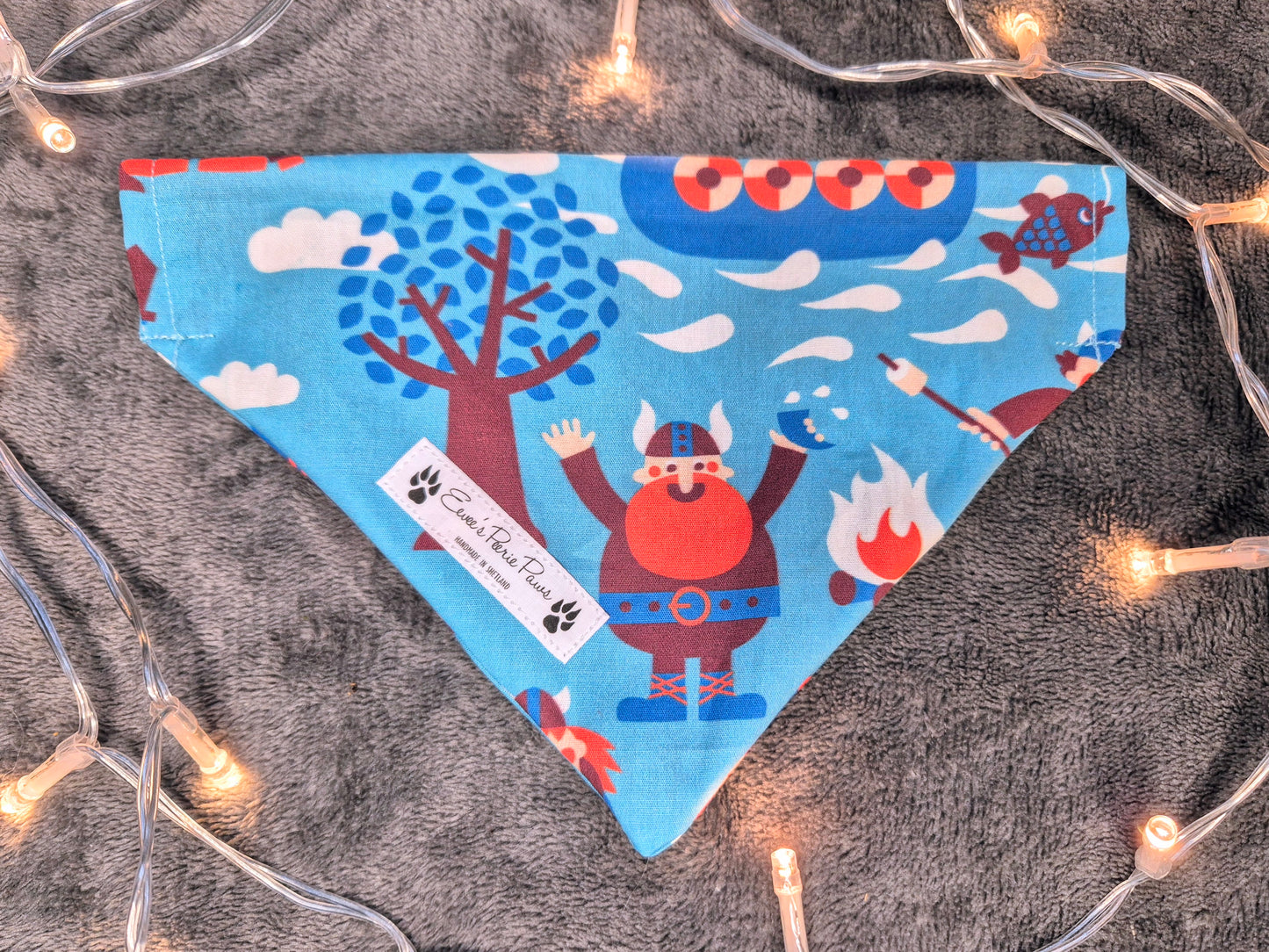 Blue Viking Design Over The Collar Pet Bandana