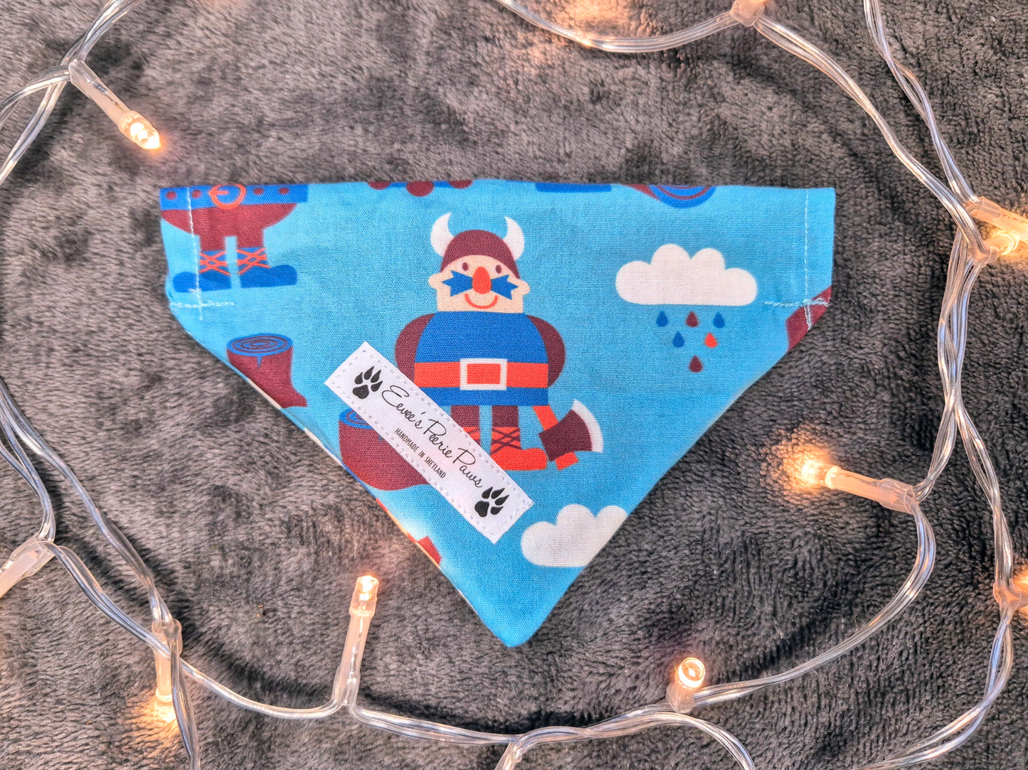 Blue Viking Design Over The Collar Pet Bandana