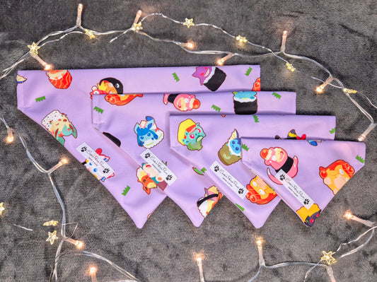 Pokemon Sushi Design Over The Collar Pet Bandana