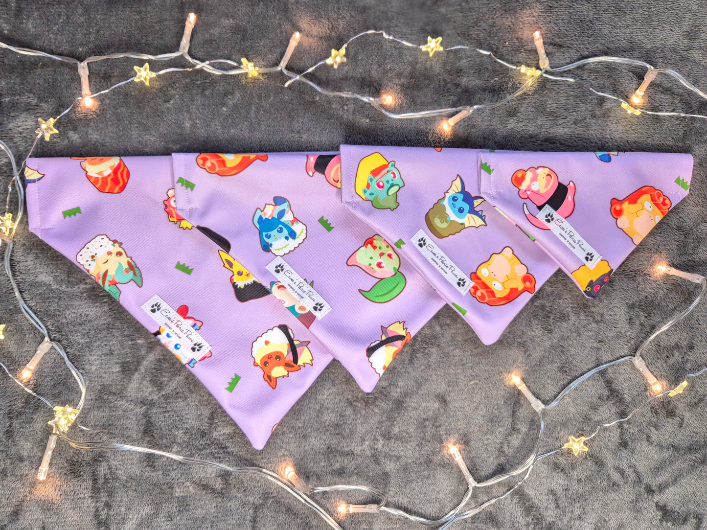 Pokemon Sushi Design Over The Collar Pet Bandana