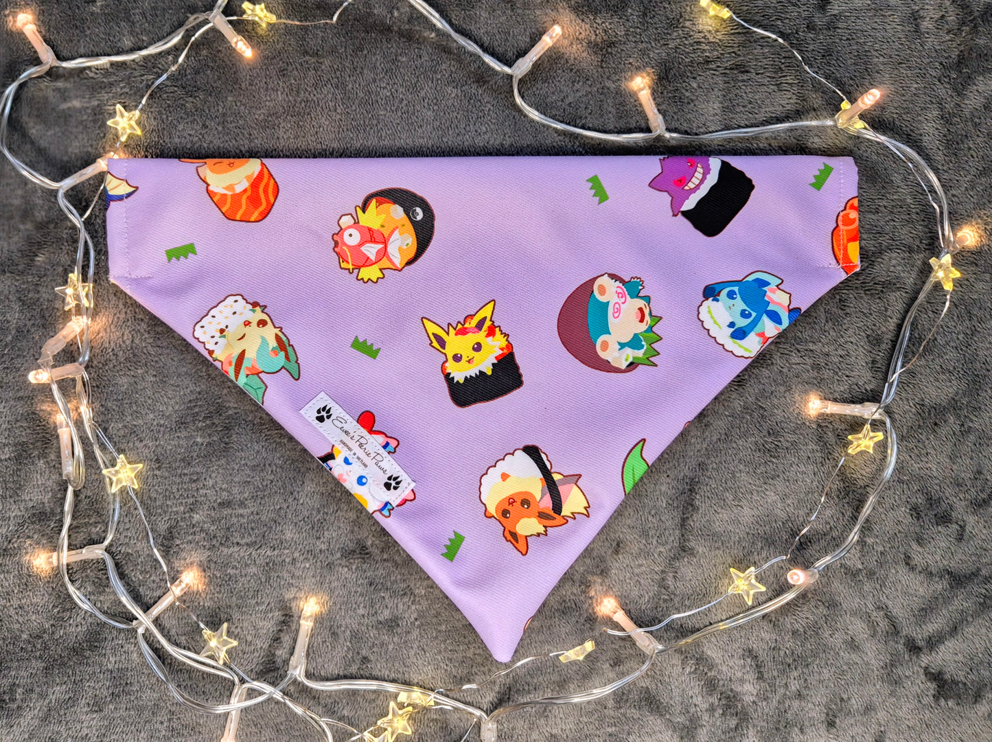 Pokemon Sushi Design Over The Collar Pet Bandana