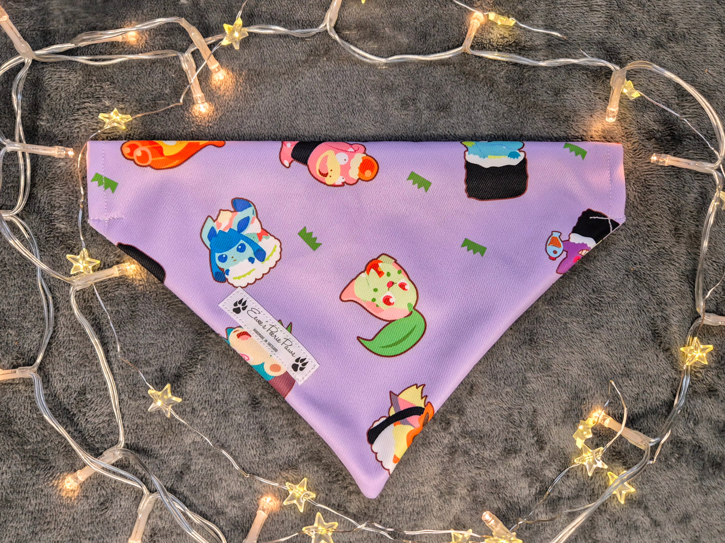 Pokemon Sushi Design Over The Collar Pet Bandana