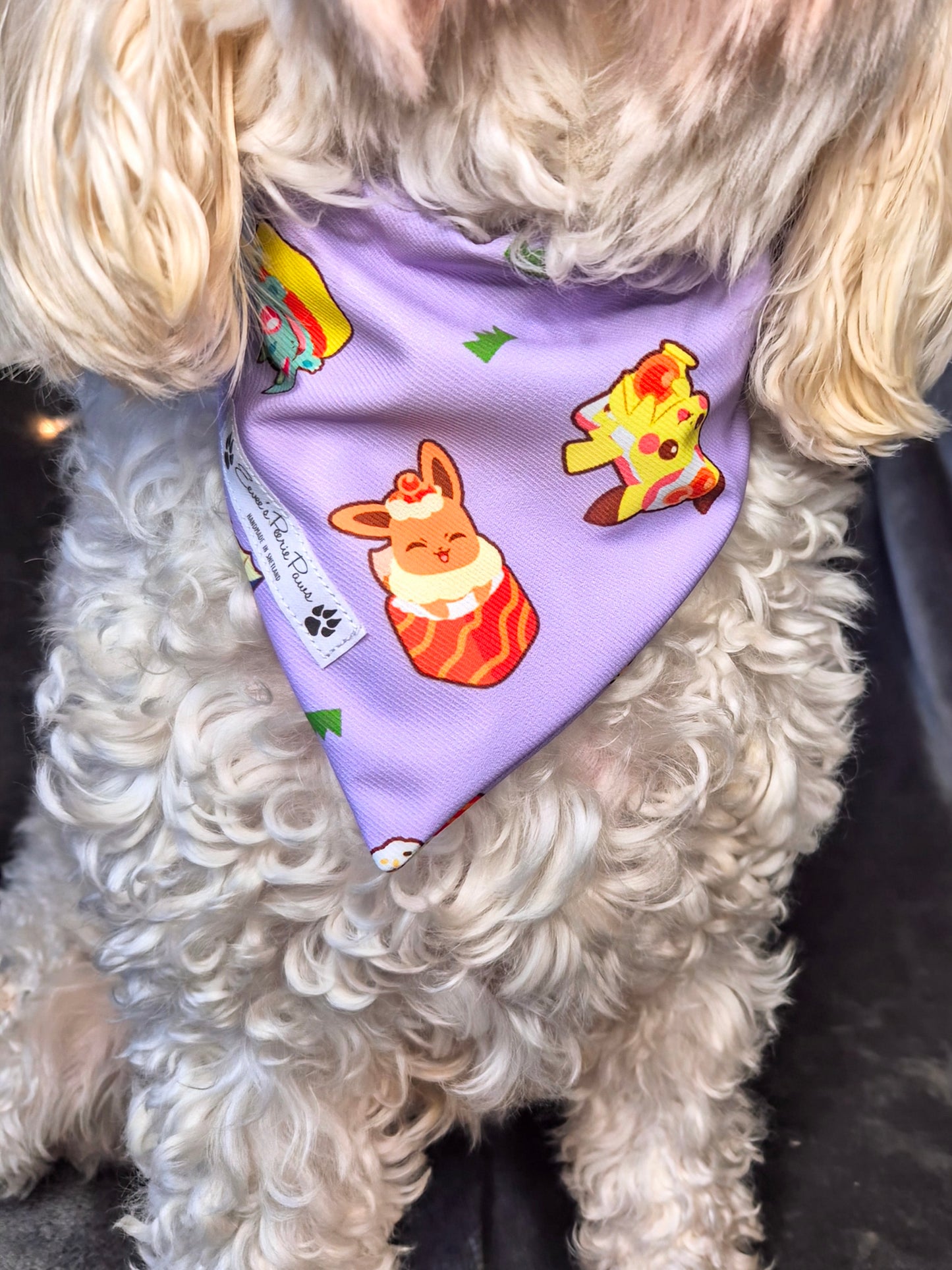 Pokemon Sushi Design Over The Collar Pet Bandana