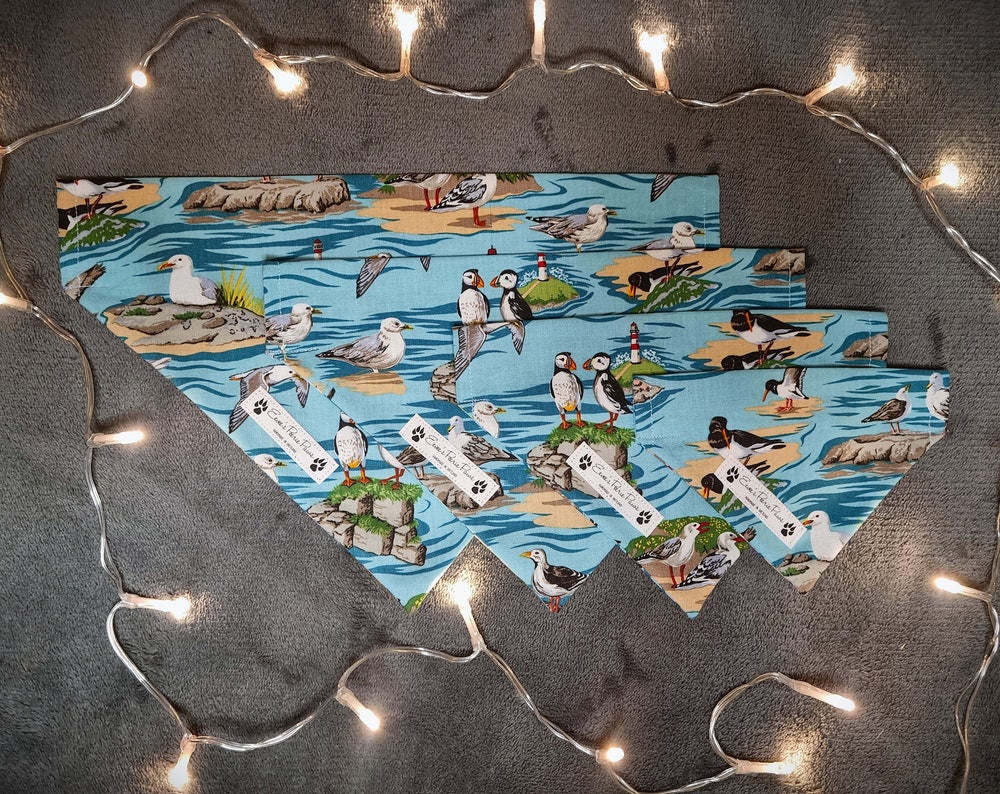 Seabirds Design Over The Collar Pet Bandana
