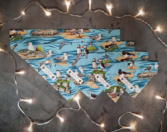 Seabirds Design Over The Collar Pet Bandana