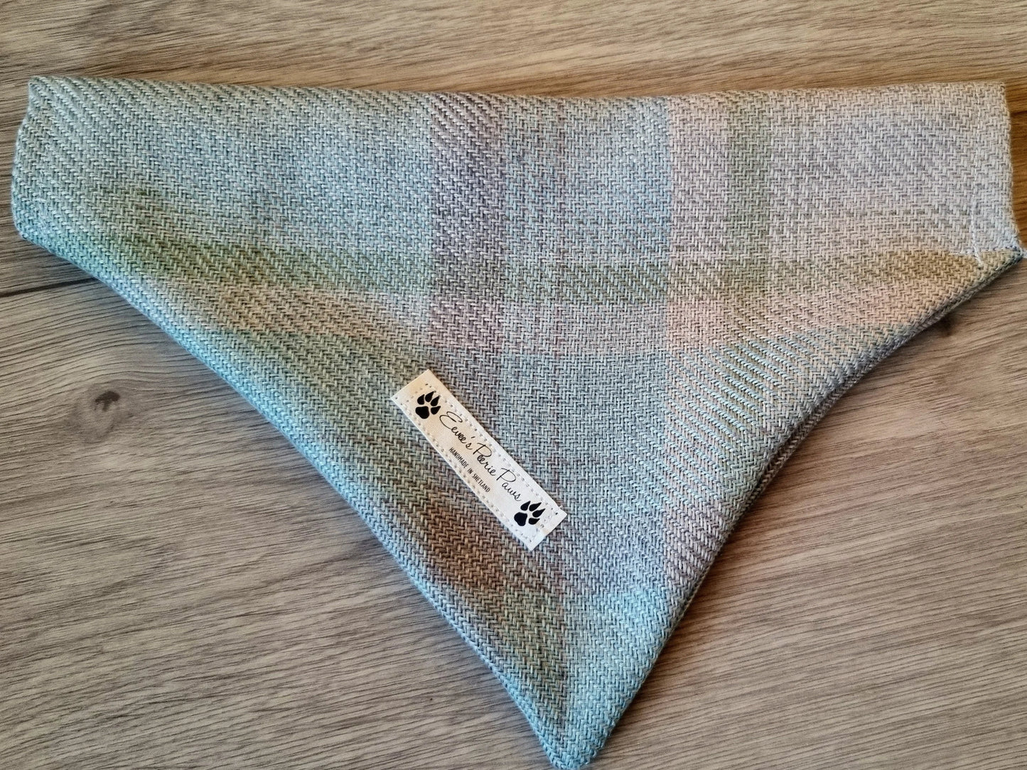 Woven Tartan Design Over The Collar Pet Bandana - Tester