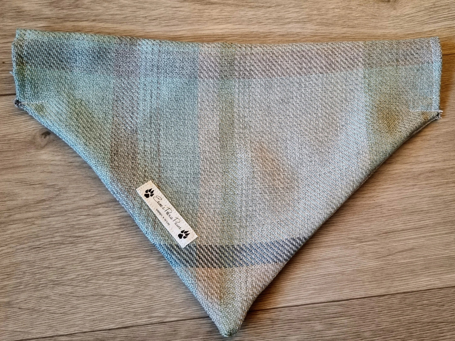 Woven Tartan Design Over The Collar Pet Bandana - Tester