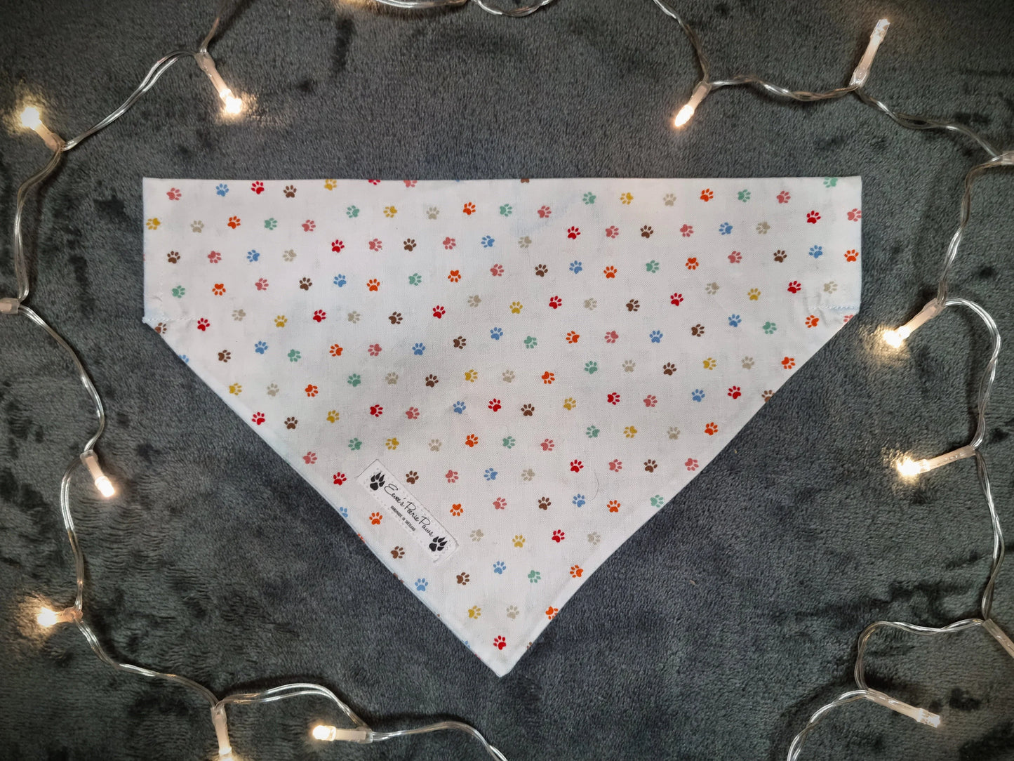 Colourful Paw Print Design Over The Collar Pet Bandana - Tester