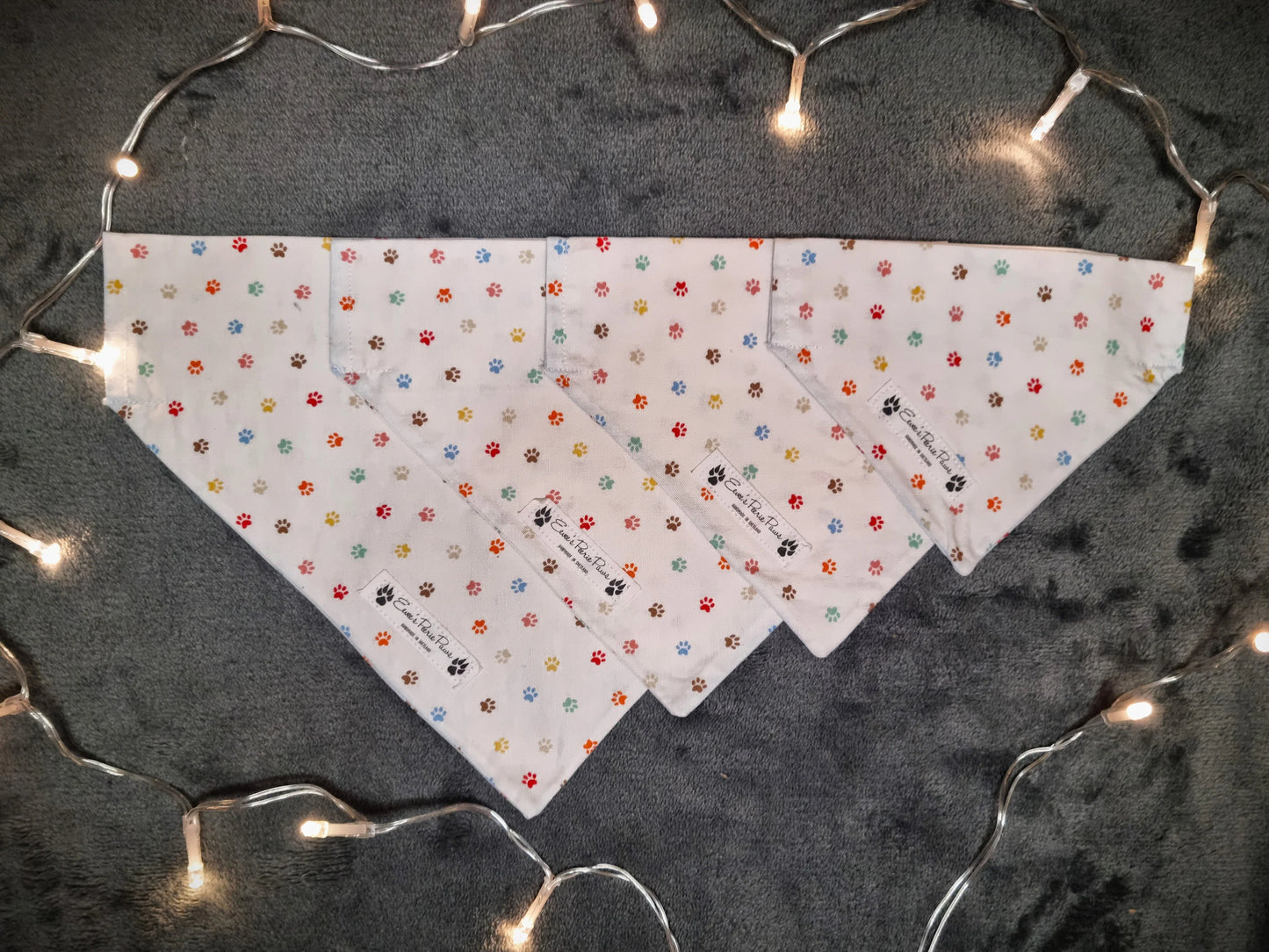 Colourful Paw Print Design Over The Collar Pet Bandana - Tester