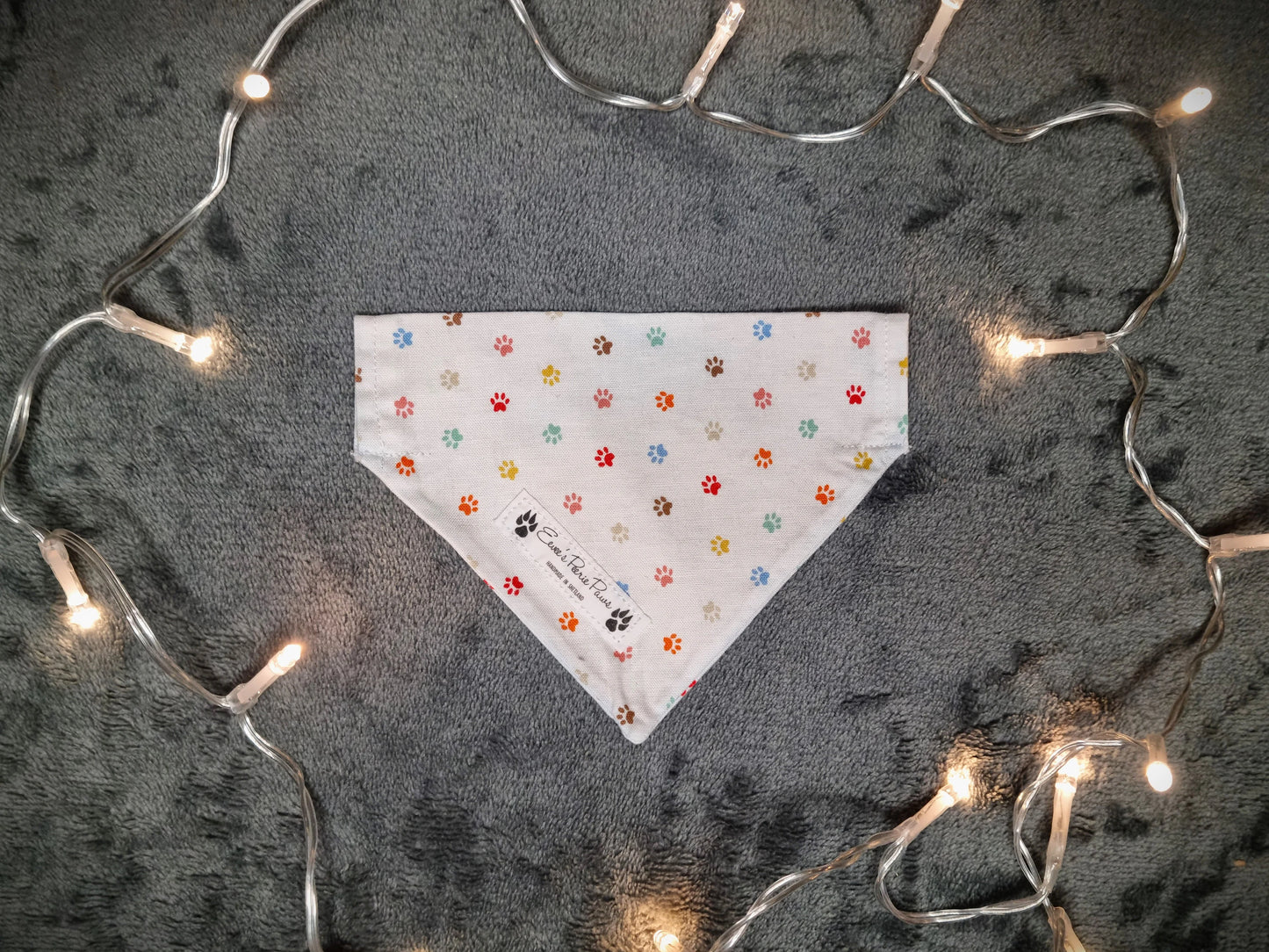 Colourful Paw Print Design Over The Collar Pet Bandana - Tester