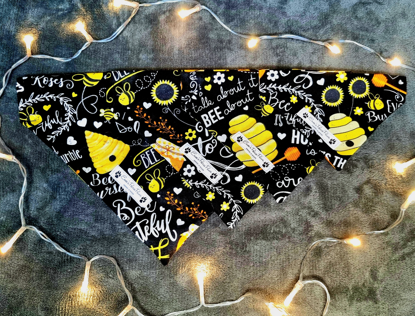 Honey Bee Design Over The Collar Pet Bandana