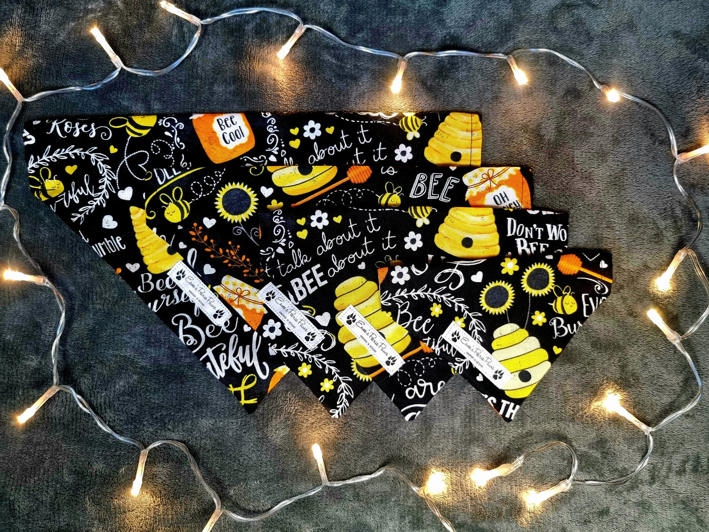 Honey Bee Design Over The Collar Pet Bandana