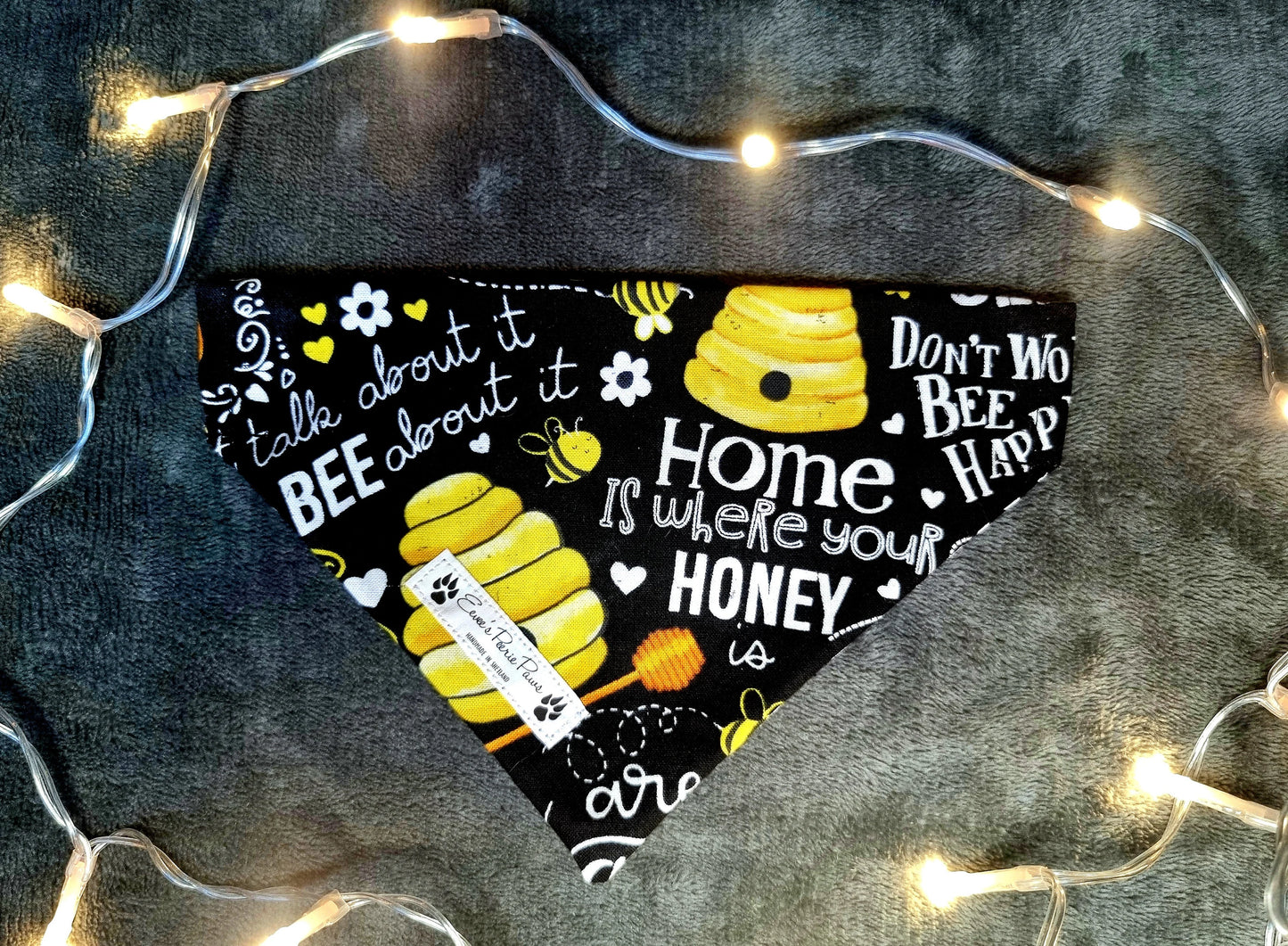 Honey Bee Design Over The Collar Pet Bandana