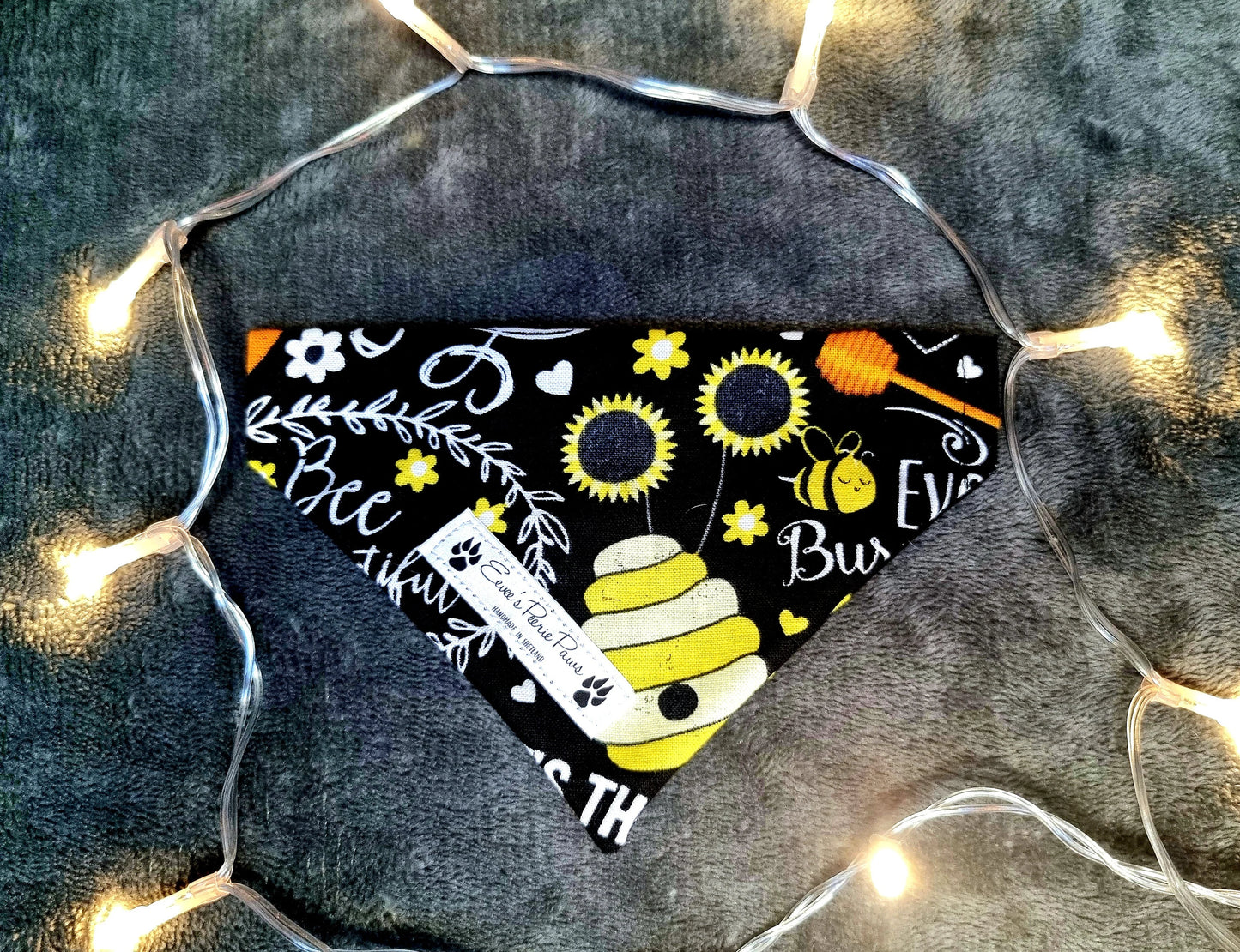 Honey Bee Design Over The Collar Pet Bandana