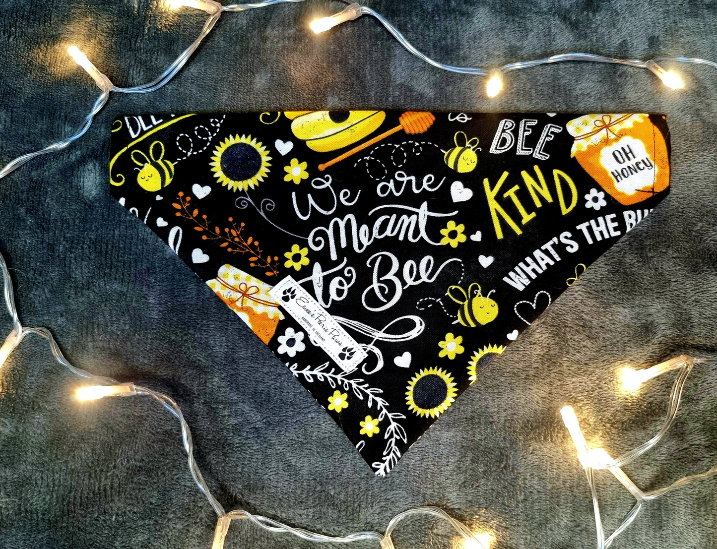 Honey Bee Design Over The Collar Pet Bandana