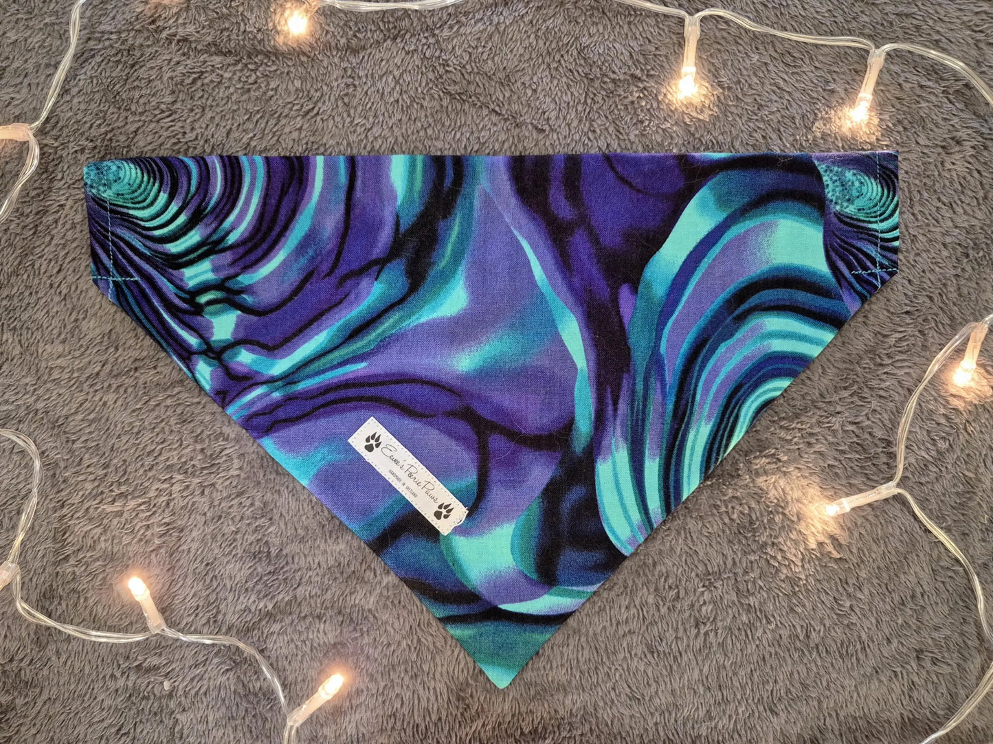 Blue and Purple Marbled Design Over The Collar Pet Bandana