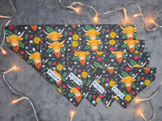 Highland Cows Design Over The Collar Pet Bandana