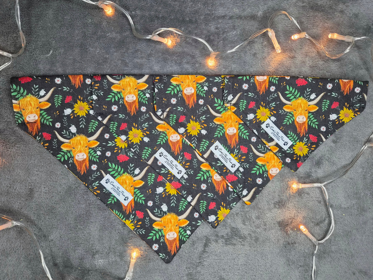 Highland Cows Design Over The Collar Pet Bandana