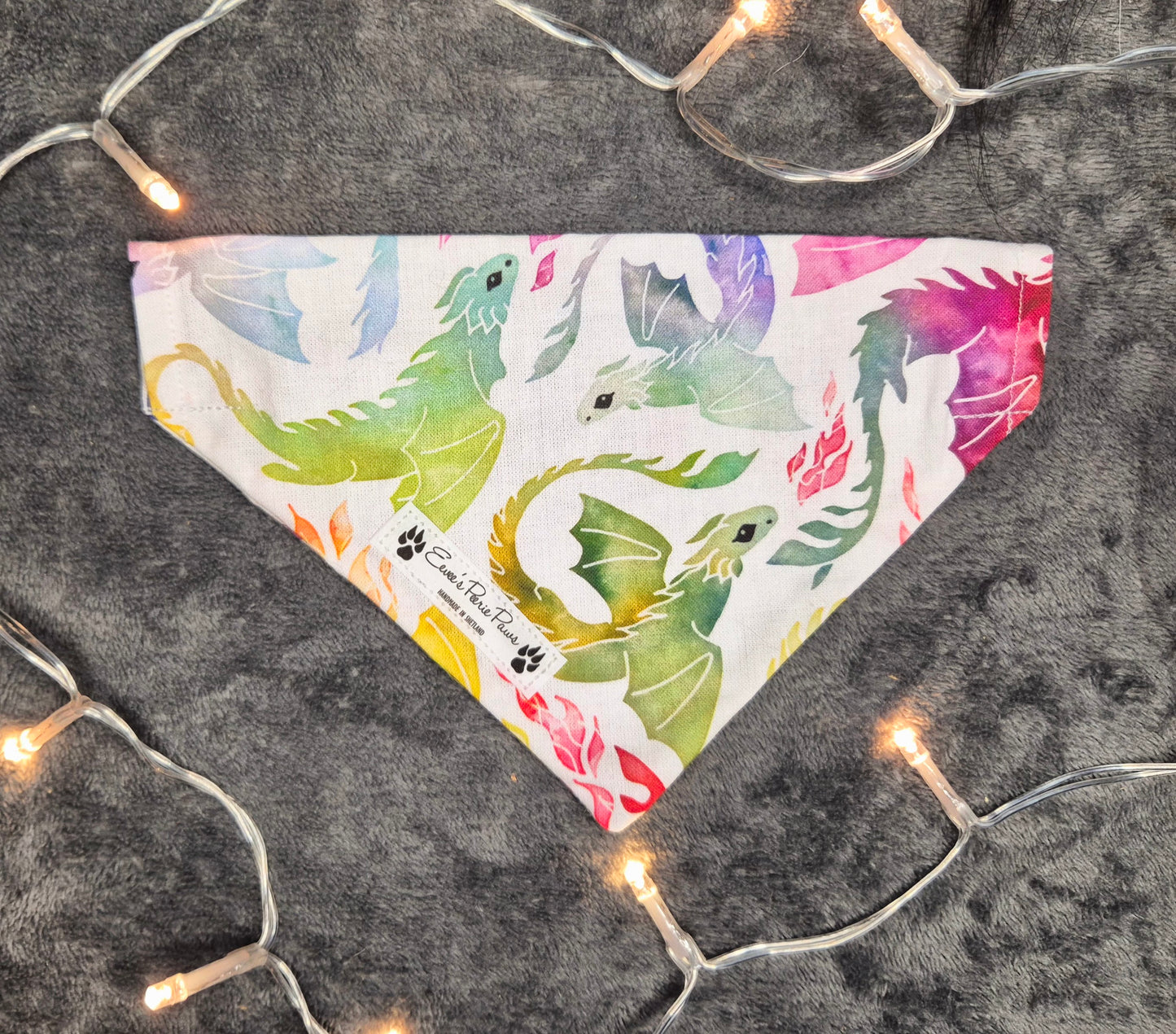Watercolour Dragons Design Over The Collar Pet Bandana
