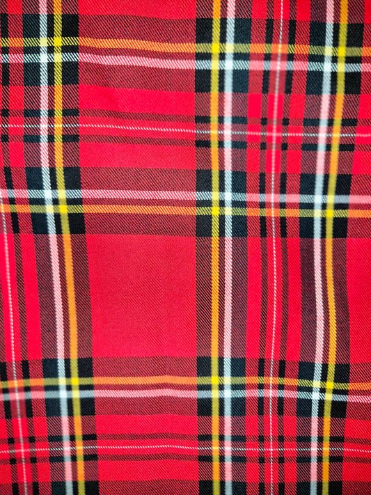 Red and Yellow Tartan Design Over The Collar Pet Bandana