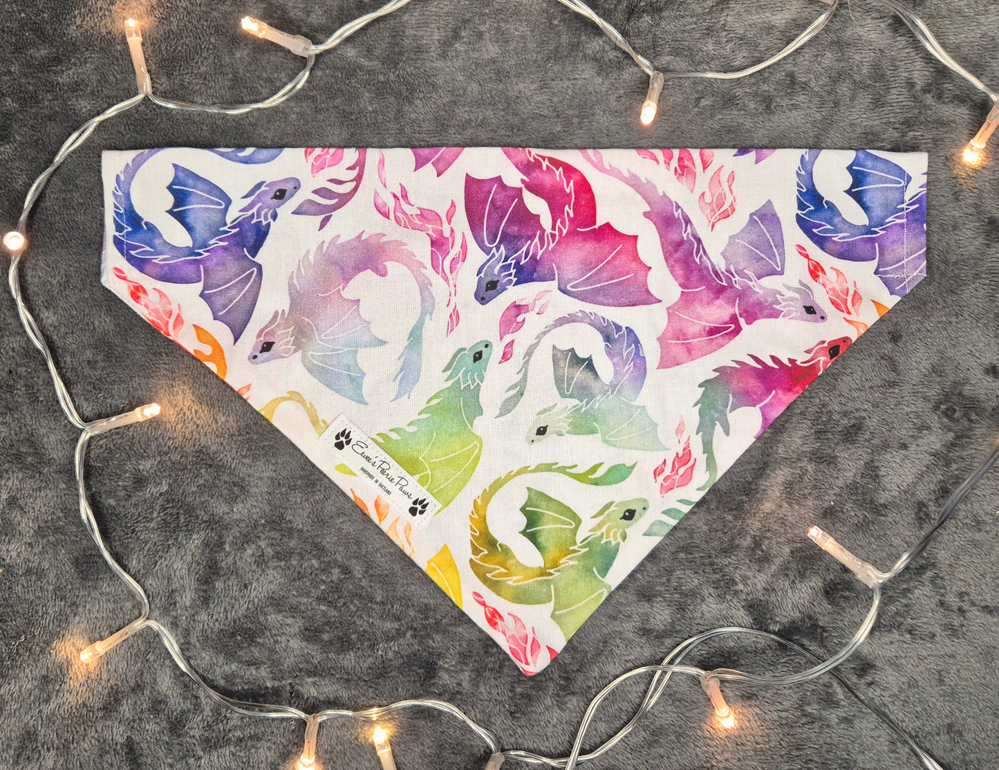 Watercolour Dragons Design Over The Collar Pet Bandana
