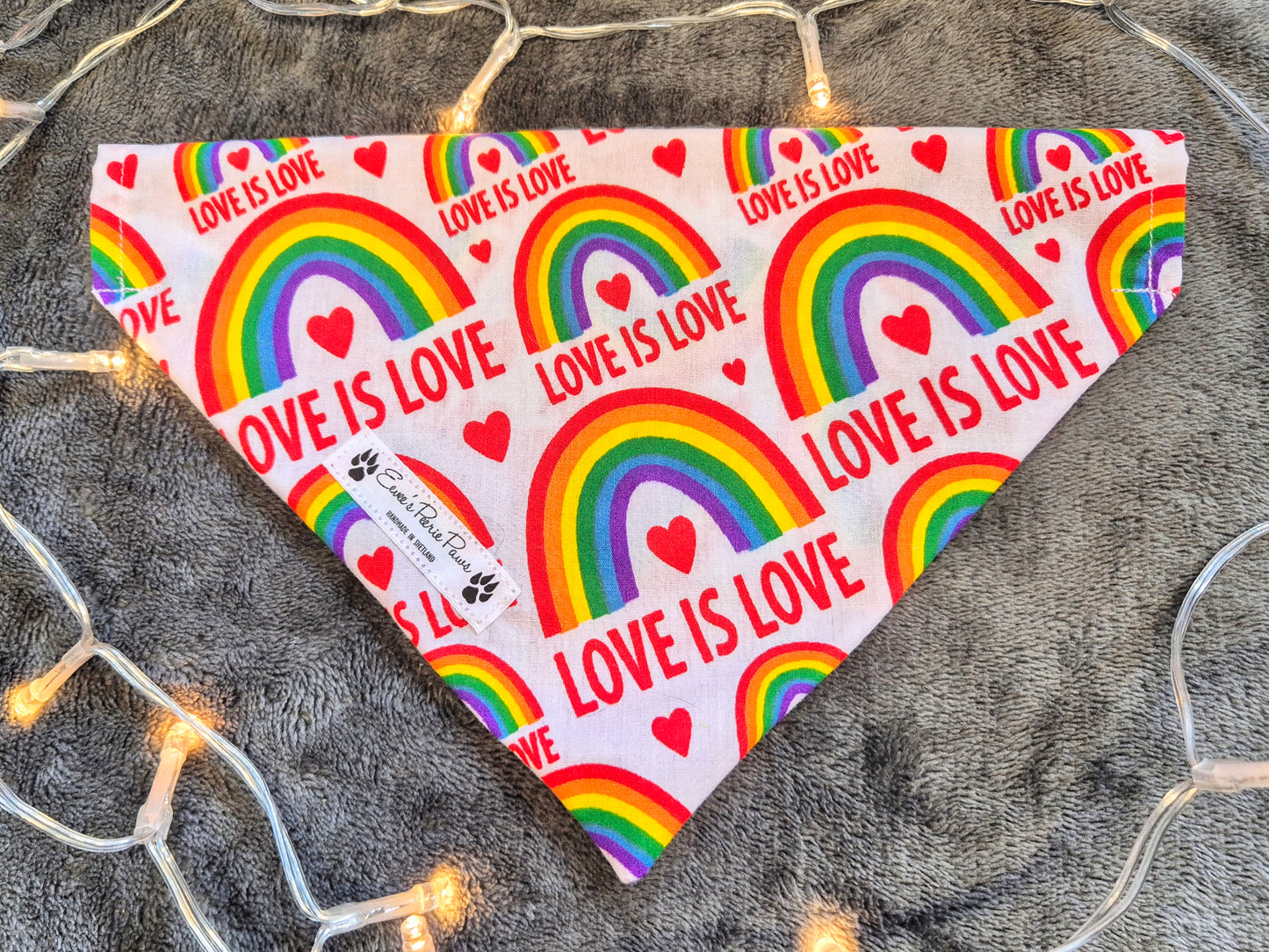 Love Is Love Design Over The Collar Pet Bandana