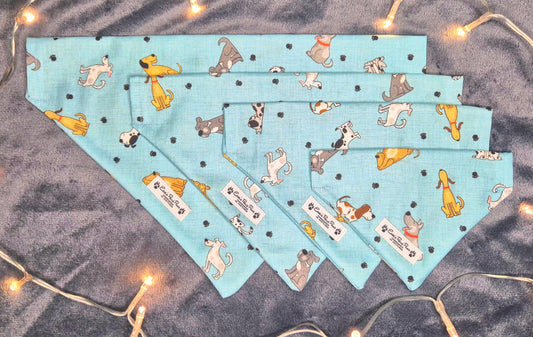 Cartoon Dogs Design Over The Collar Pet Bandana