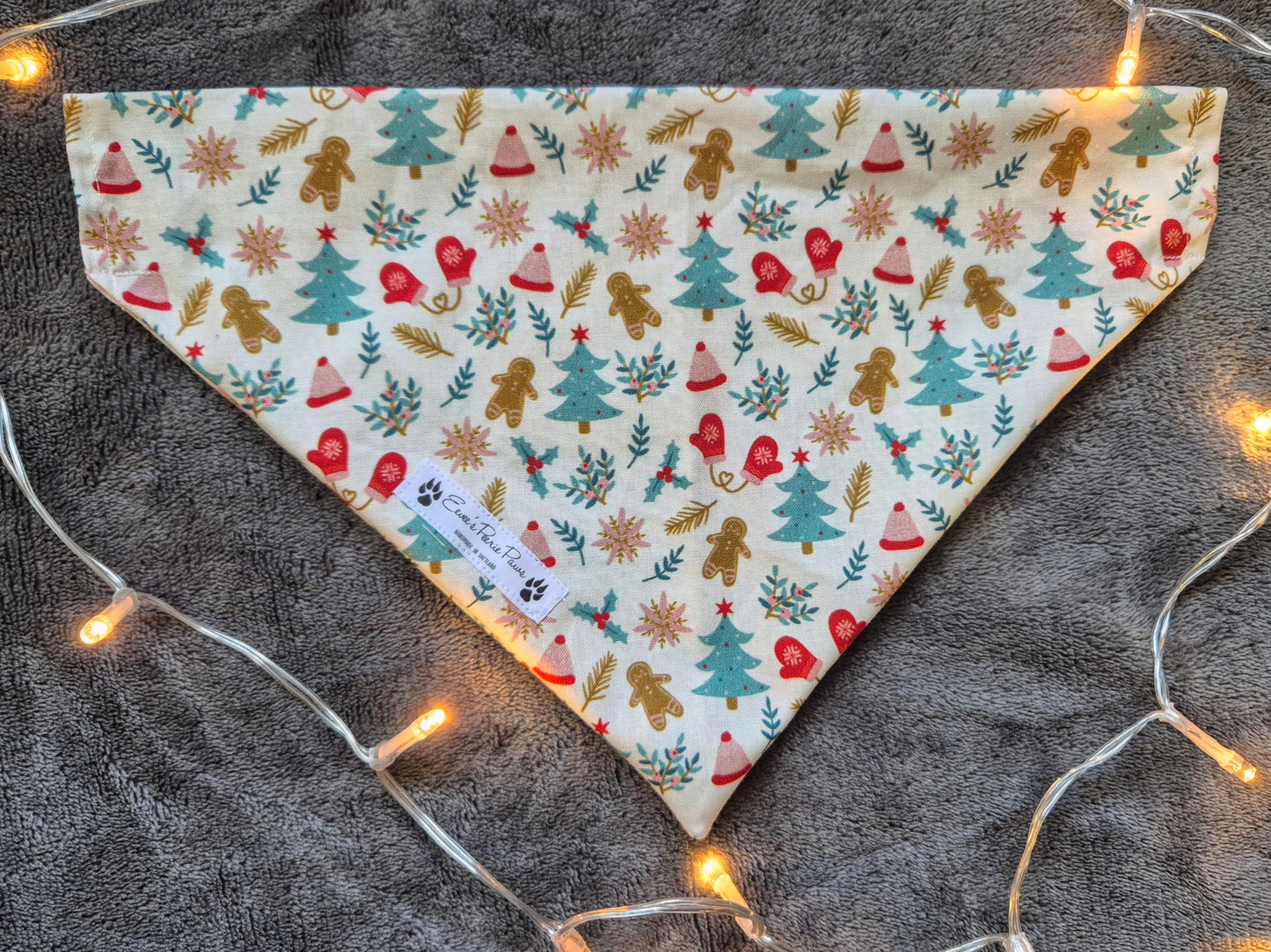 White Christmas Design Over The Collar Pet Bandana