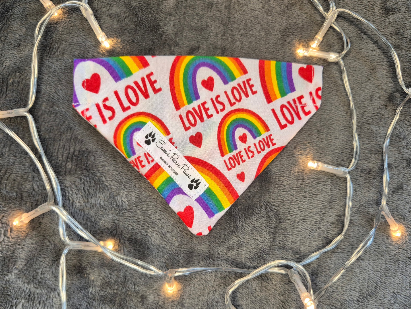 Love Is Love Design Over The Collar Pet Bandana