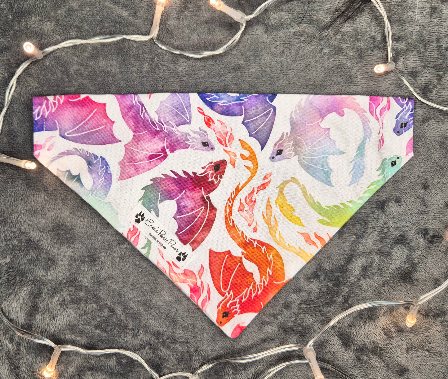 Watercolour Dragons Design Over The Collar Pet Bandana