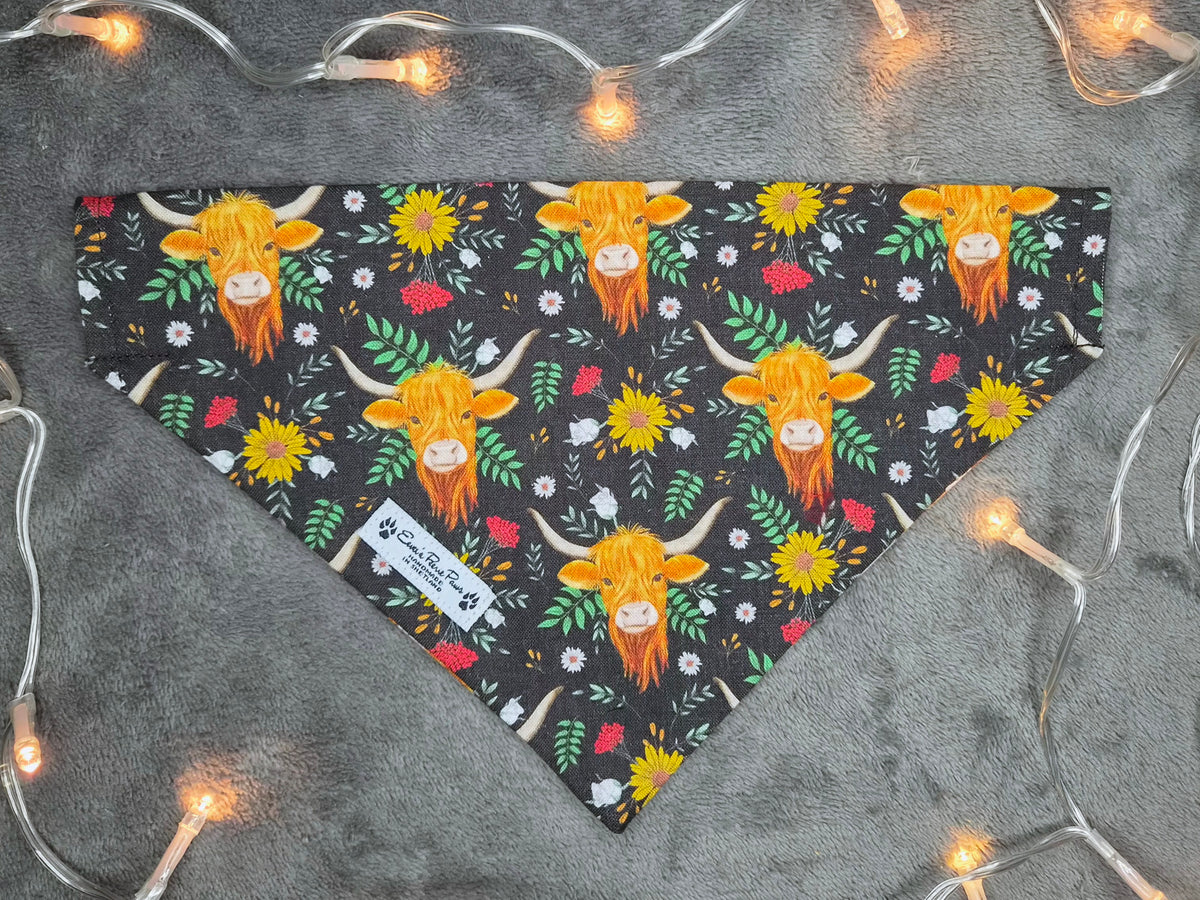 Highland Cows Design Over The Collar Pet Bandana