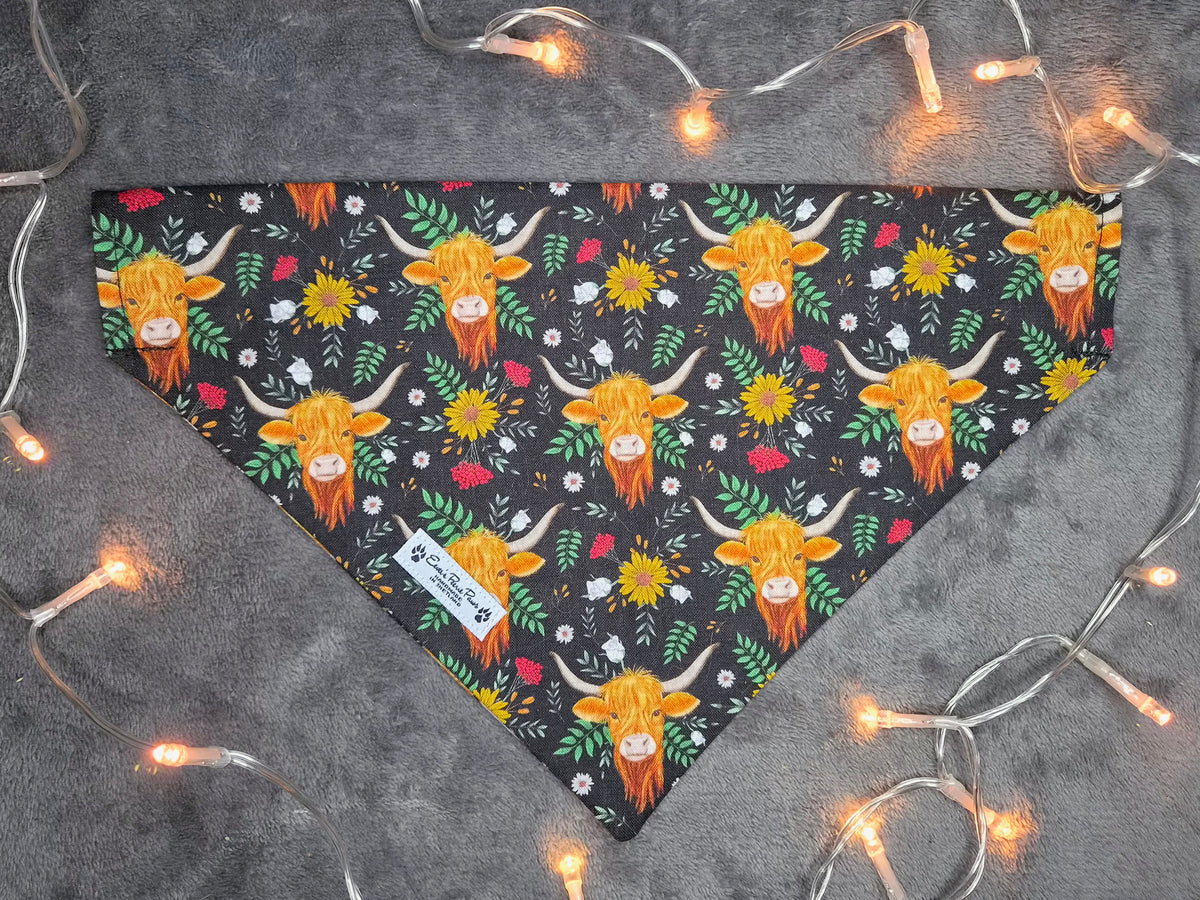 Highland Cows Design Over The Collar Pet Bandana