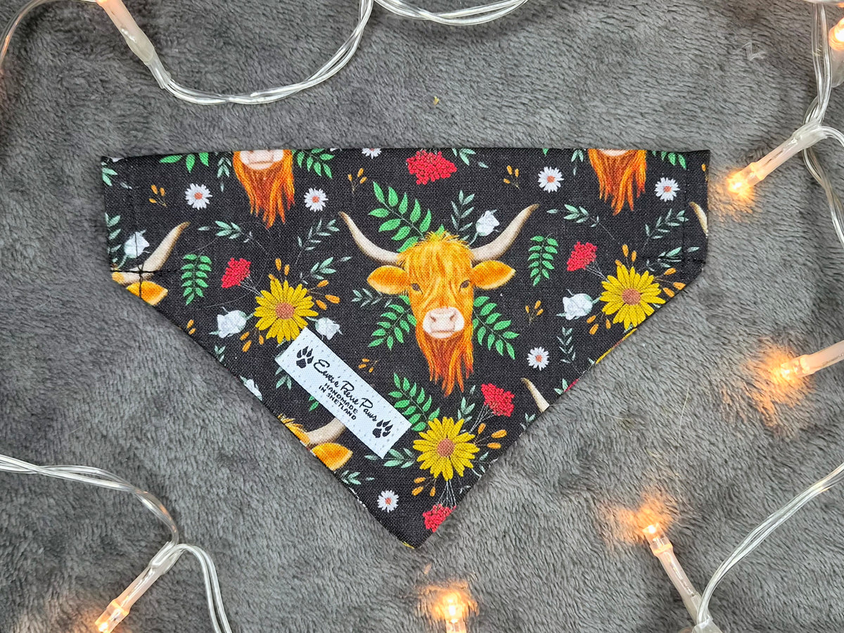 Highland Cows Design Over The Collar Pet Bandana