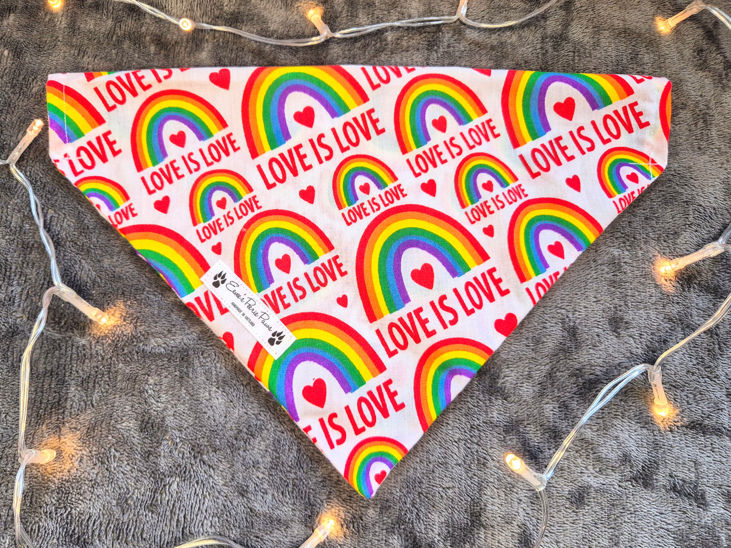 Love Is Love Design Over The Collar Pet Bandana