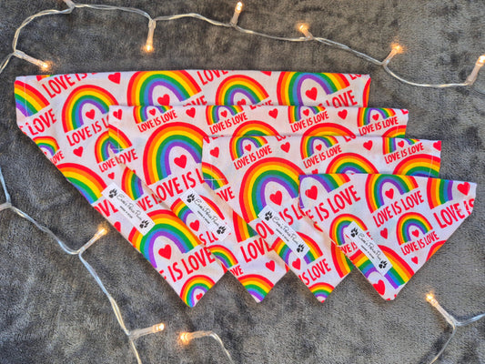 Love Is Love Design Over The Collar Pet Bandana