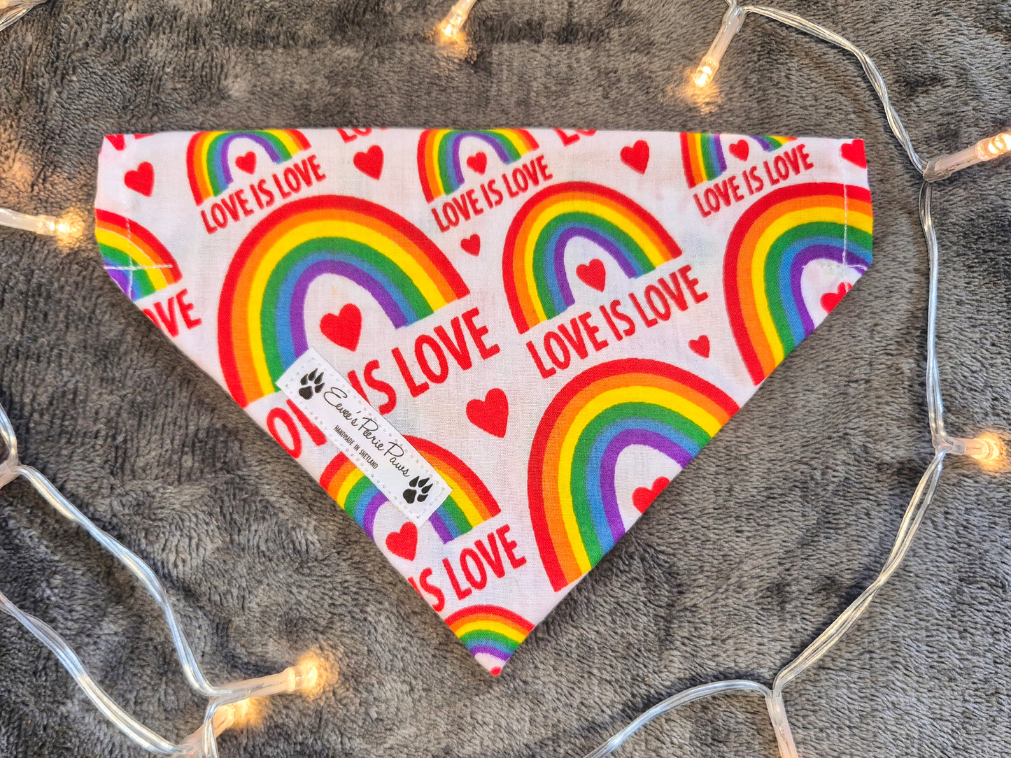 Love Is Love Design Over The Collar Pet Bandana