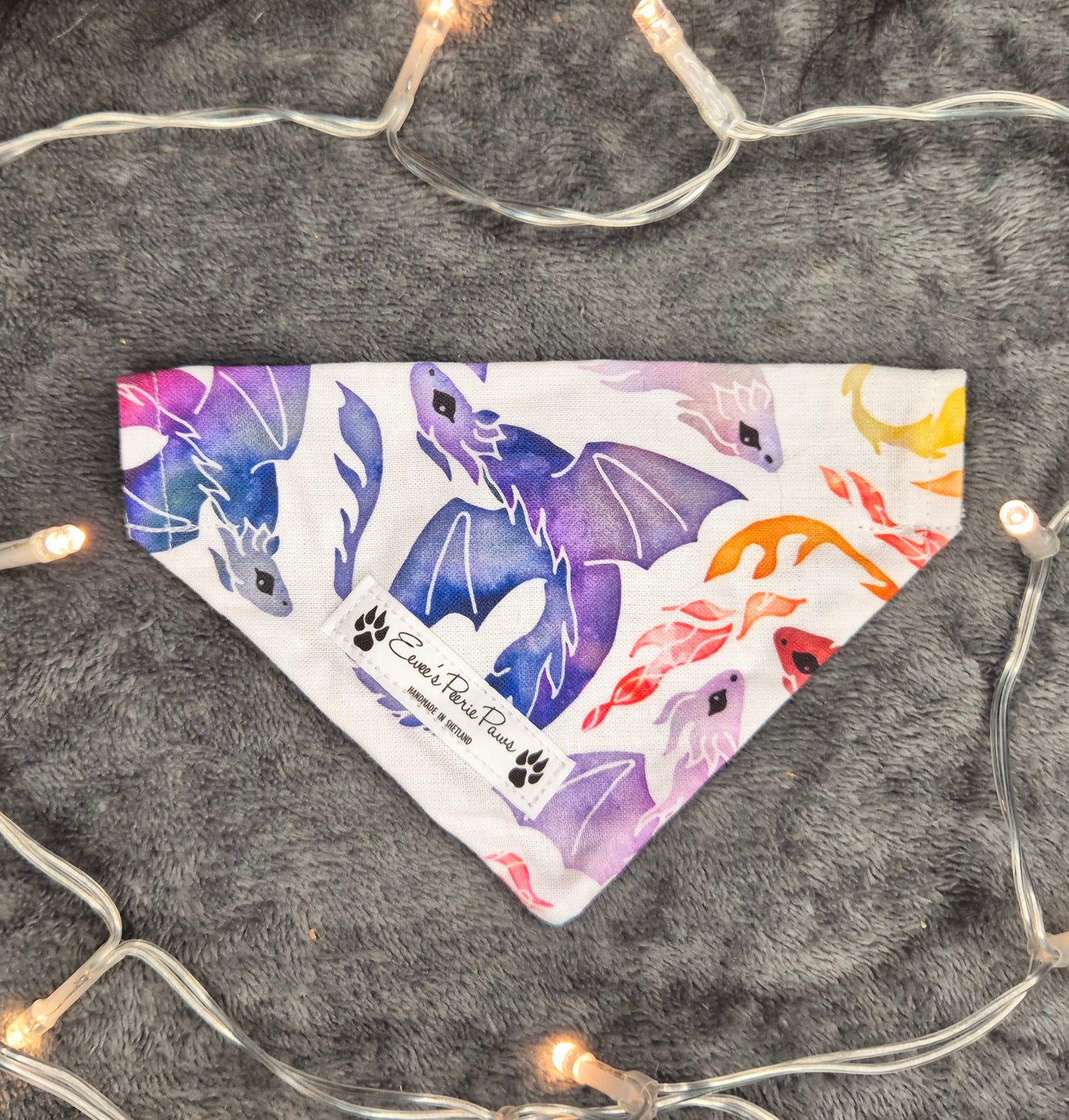 Watercolour Dragons Design Over The Collar Pet Bandana